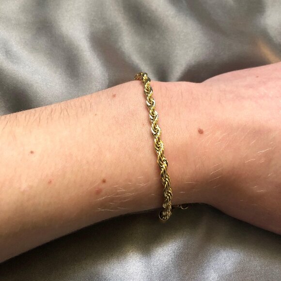 Gold Twisted Rope Bracelet - Picture 3 of 6